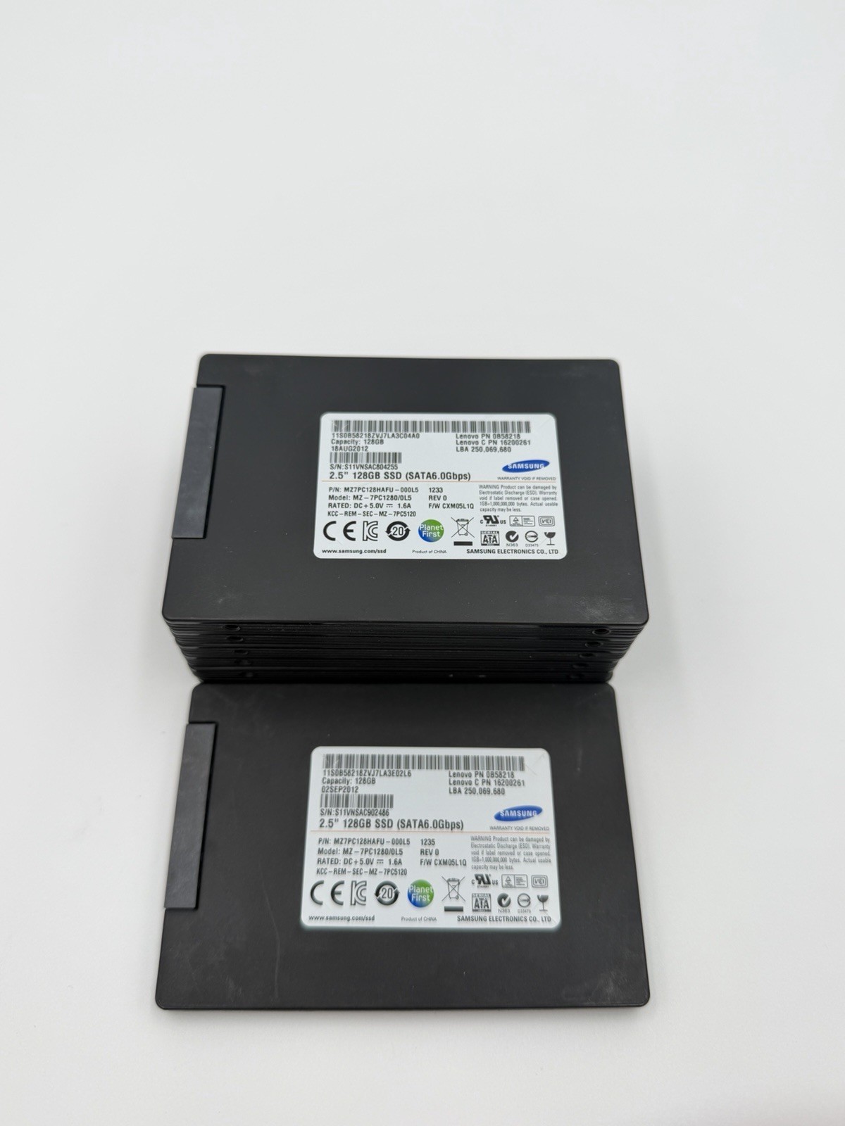 7x Samsung MZ-7PC128HAFU 2.5” 128GB SSD SATA 6.0 Gb/s Hard Drive 50-60%+
