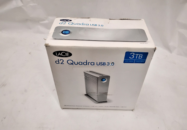 3TB LaCie D2 TBT U3 USB 3.0 Thunderbolt Portable External Hard Drive W/ Cables