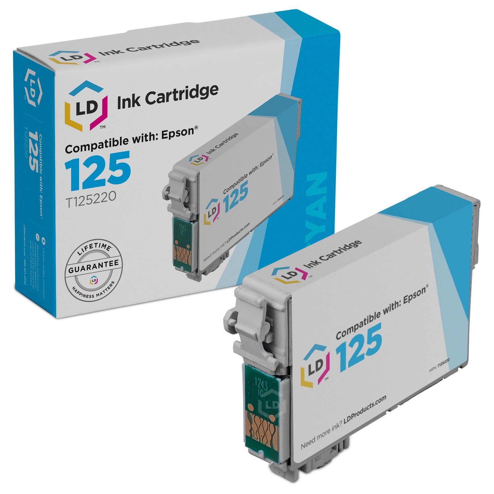 LD Replacement T125220 for Epson T125 125 Cyan Ink Cartridge NX125 NX127