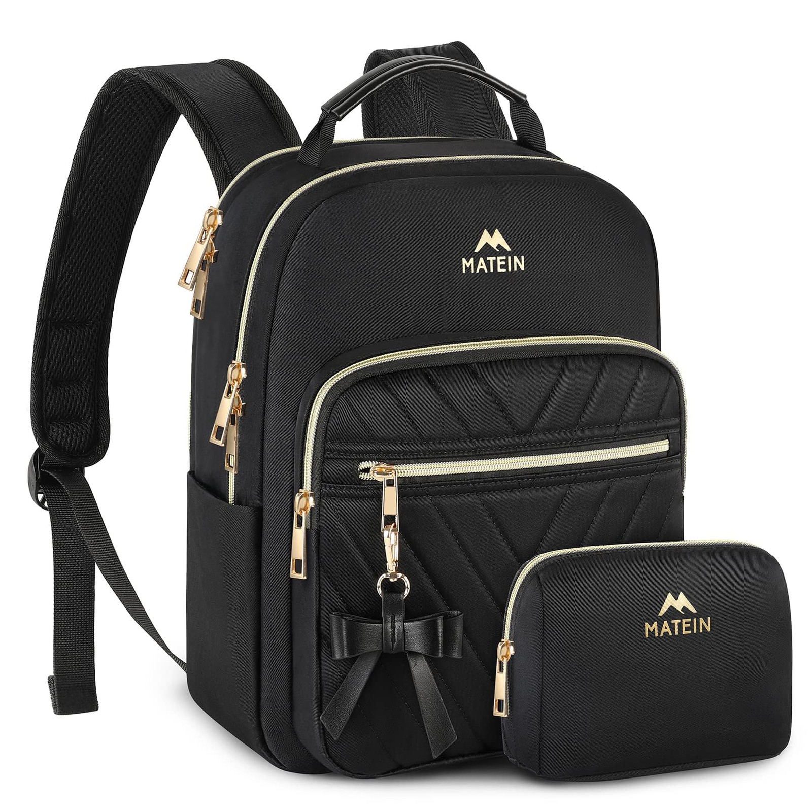 MATEIN Mini Backpack for Women, Waterproof Stylish Small-12.9 inch, Black 