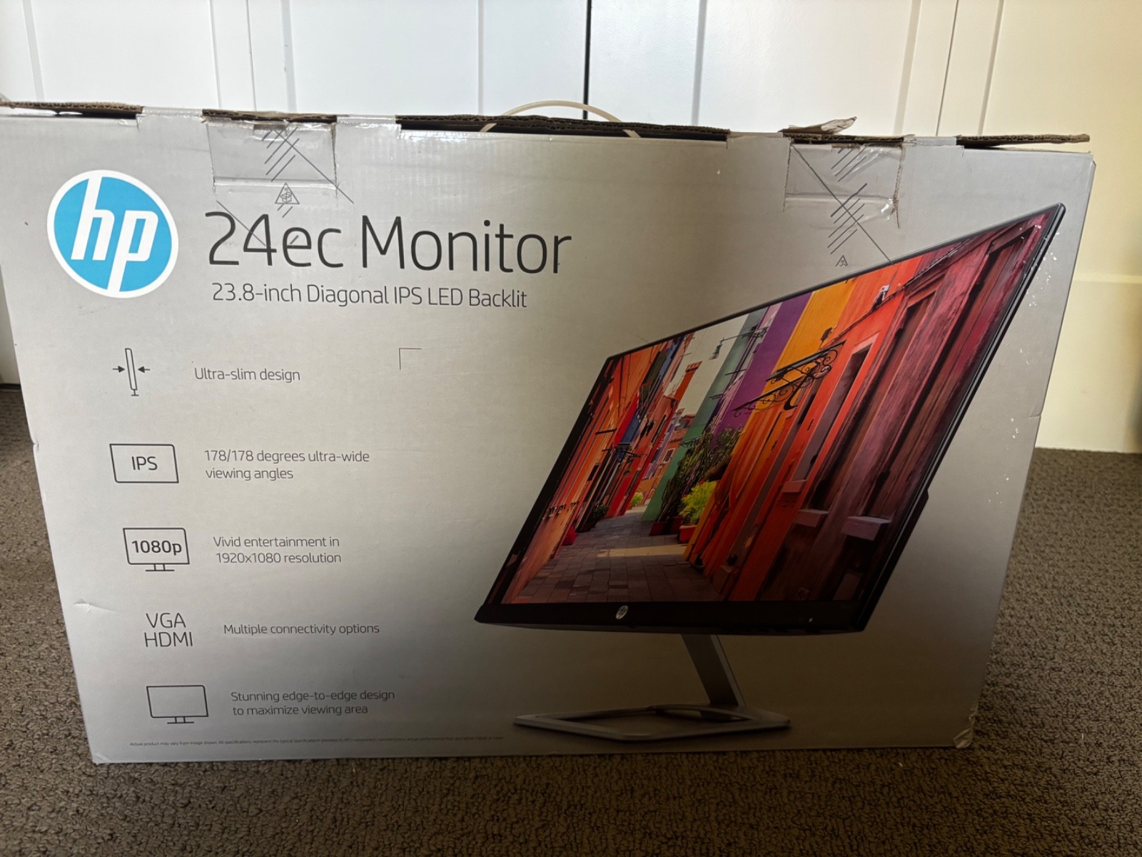 HP 24EC 24 inch LED Diagonal IPS Monitor Ultra-slim 1080p 178 degrees ultra-wide