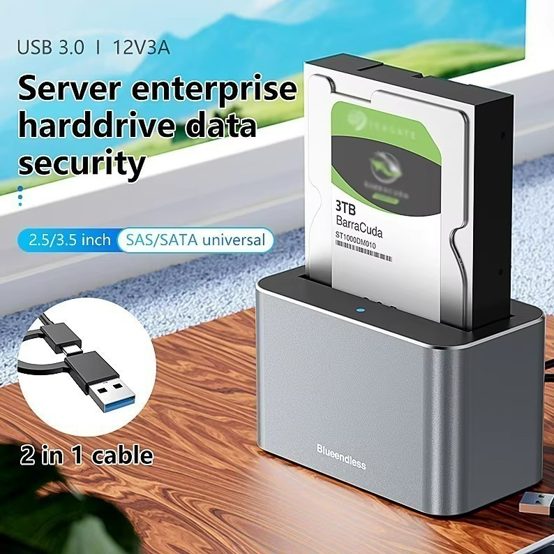Update Blueendless 2.5/3.5'' SAS/SATA Hard Disk External Case Sata to USB 3.0