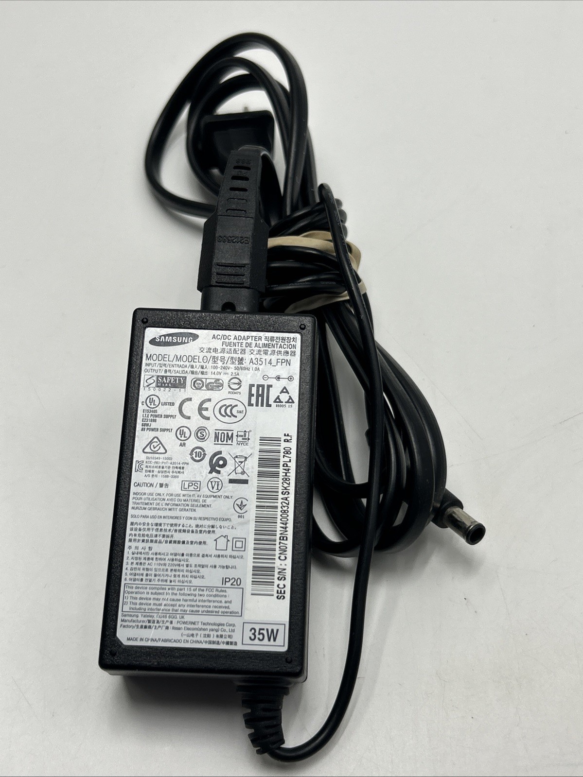 Genuine Samsung 35W AC Power Adapter A3514_FPN Charger 14V 2.5A