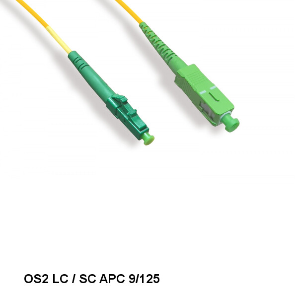 LOT 10pcs 2M LC/SC APC OS2 9 /125 Simplex Single-Mode Fiber Optic Cable OFNR