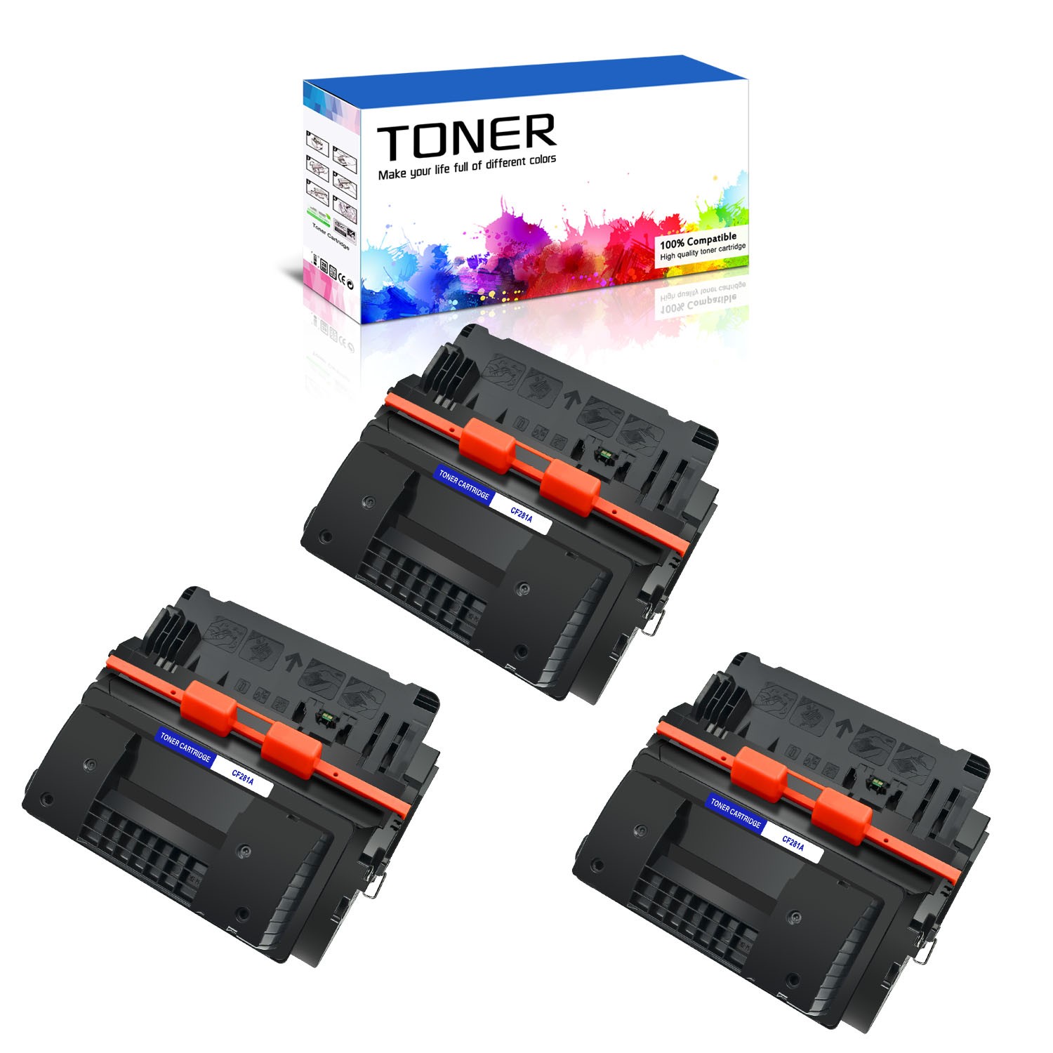 3PK CF281A BK Toner Cartridge for HP LaserJet MFP M630H MFP M630Z MFP M630DN