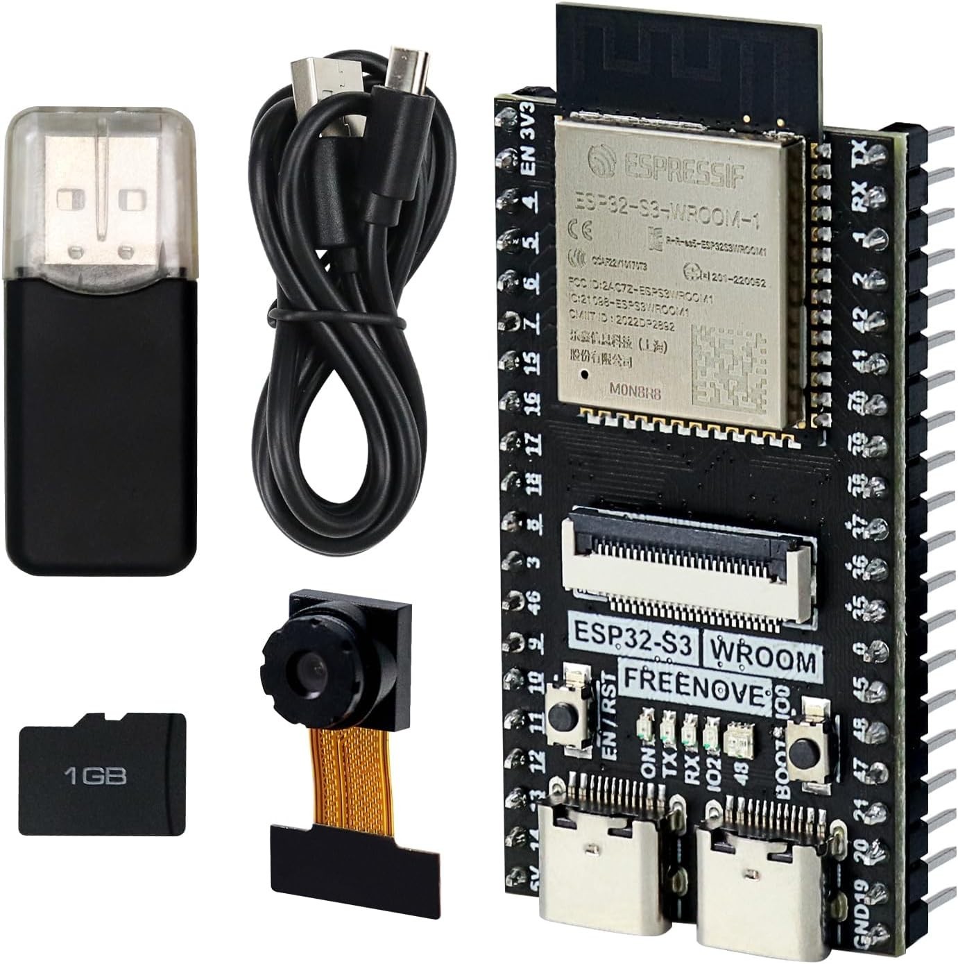 Freenove ESP32-S3 ESP32 S3 Wi-Fi Bluetooth Board Lite, Dual-core 32-bit 240 MHz