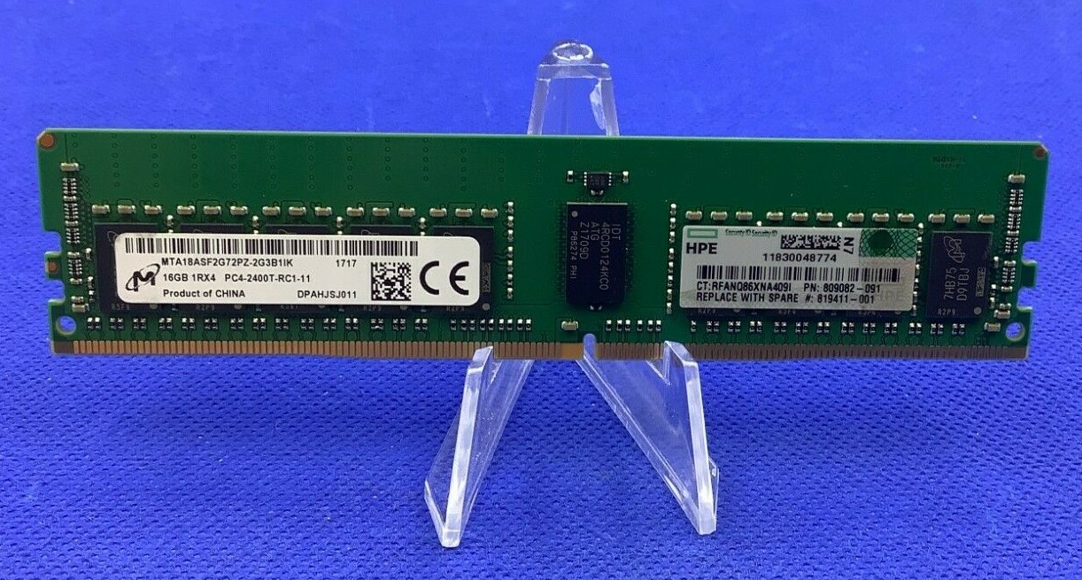 809082-091 GENUINE HP 16GB (1X16GB) 1RX4 PC4-2400T MEMORY 805349-B21 819411-001