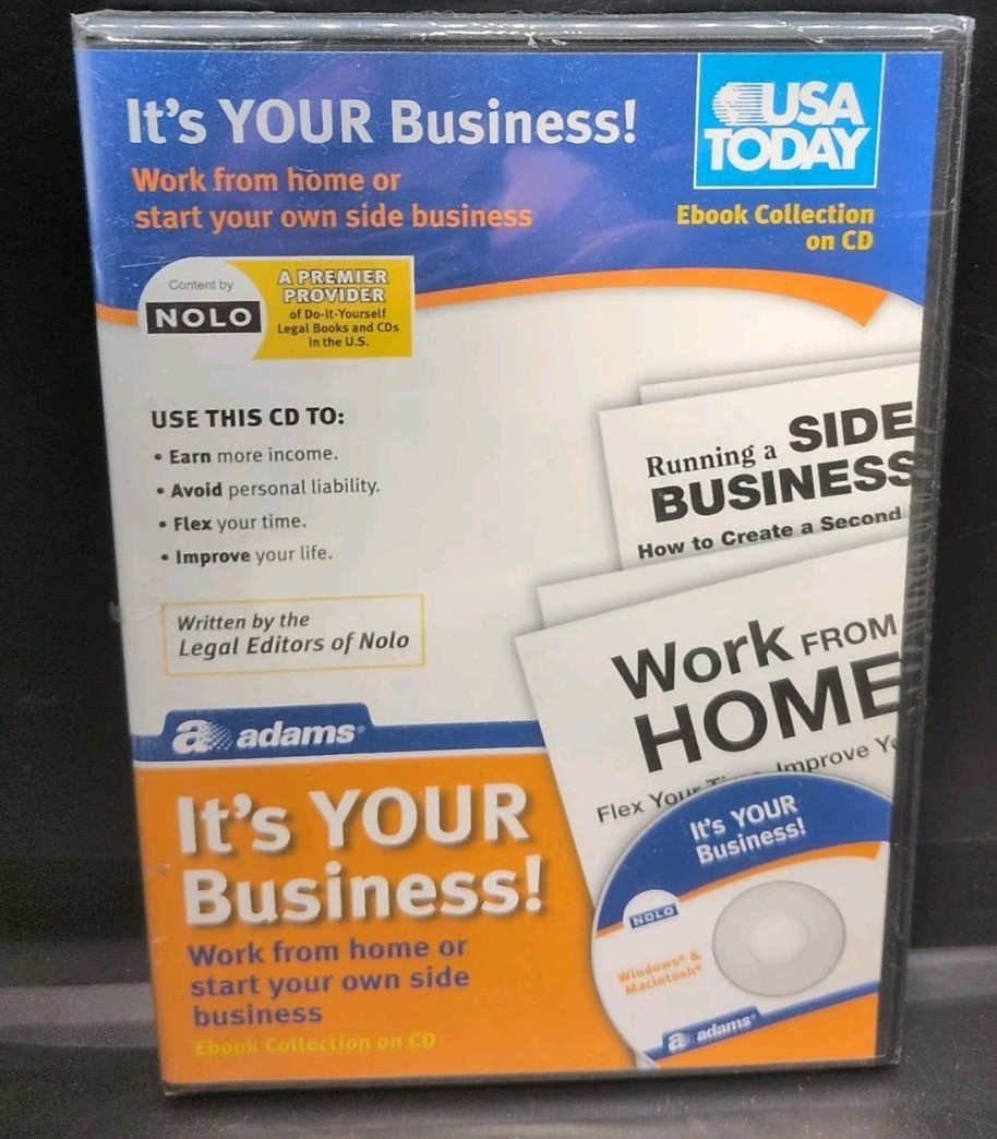 Your Business Work From Home/ Start Your Business Ebook Collection PC CD NEW