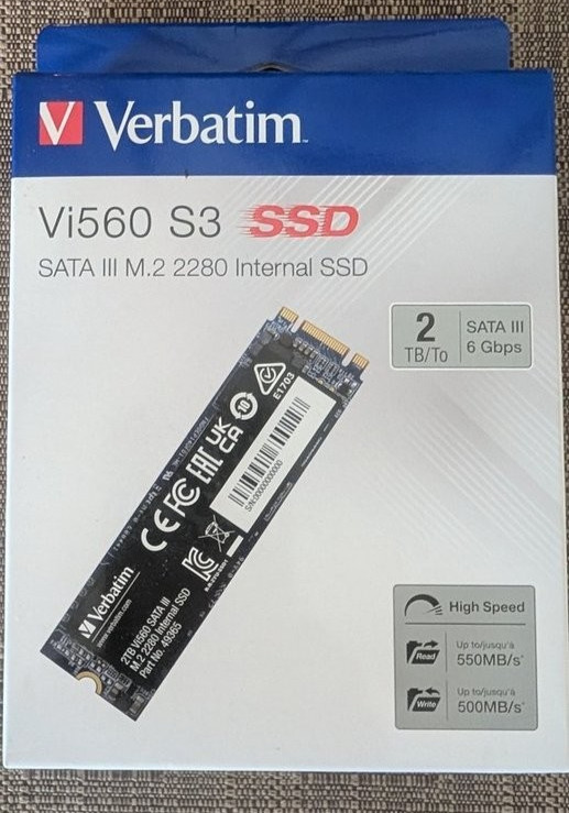 Verbatim Vi560 S3 SSD M.2 SATA 2TB 2280 NGFF 2000GB Solid State Drive PC