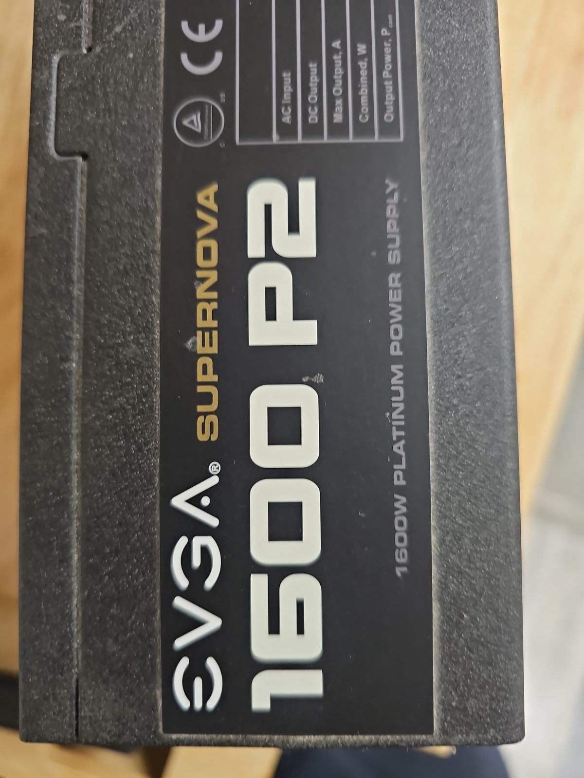 EVGA Supernova 1600P280+ Platinum1600W Fully Modular PSU Power Supply Unit Black