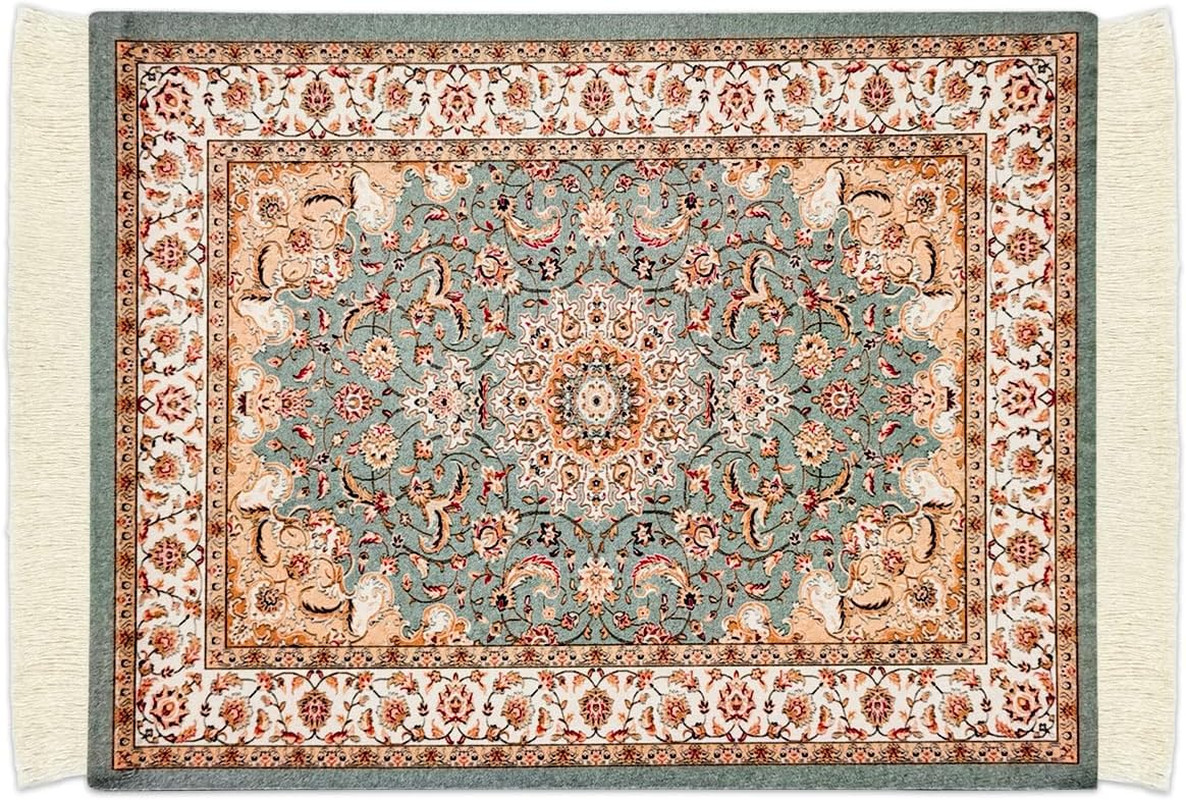 Persian Carpet Style Mouse Pad Oriental Vintage Bohemian Rug Desk Pad Miniature