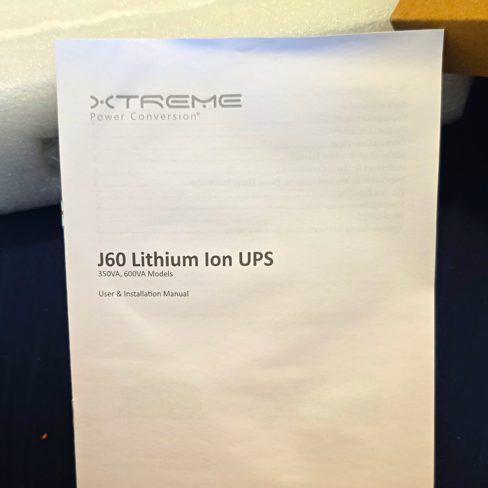 Xtreme Power Conversion J60-350 Lithium Ion UPS 350VA/200W 120VAC