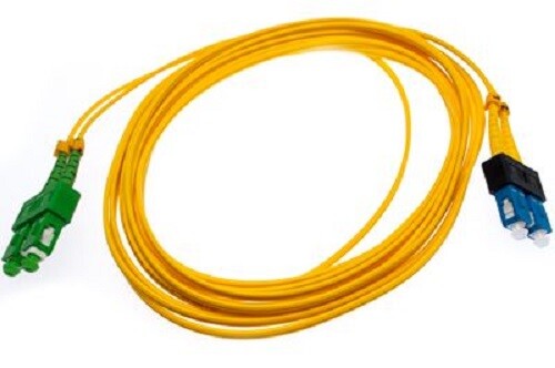 WireWerks SC/APC-SC/UPC, 10M, Yellow Jacket FOPC OS2 B/I 2F ZIP 2MM OFNR