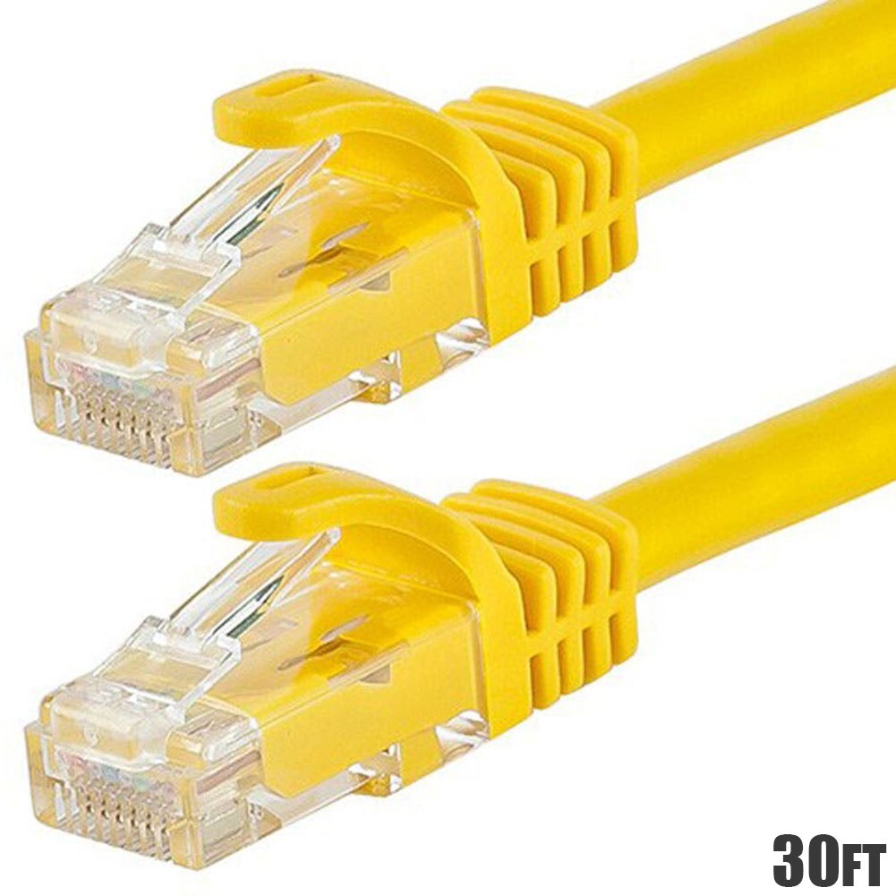 30ft Cat6 UTP Network Ethernet Internet Cable FLEXboot Wire Yellow 550MHz LAN