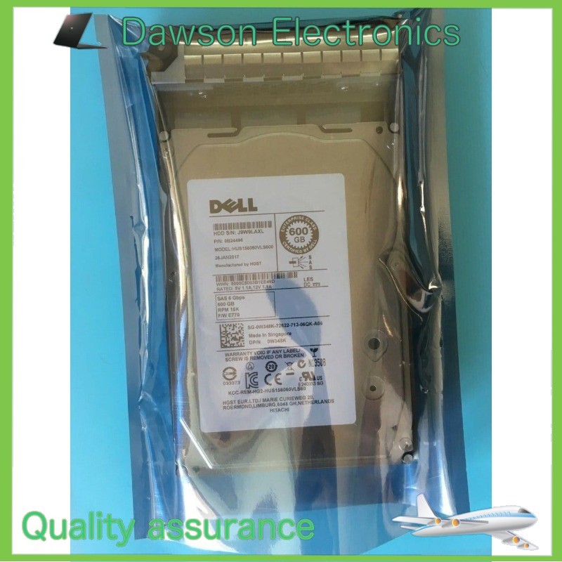 Newnew Dell W348K 600GB 15K RPM 3.5" Hard Drive HUS156060VLS60 0W348K With Tray