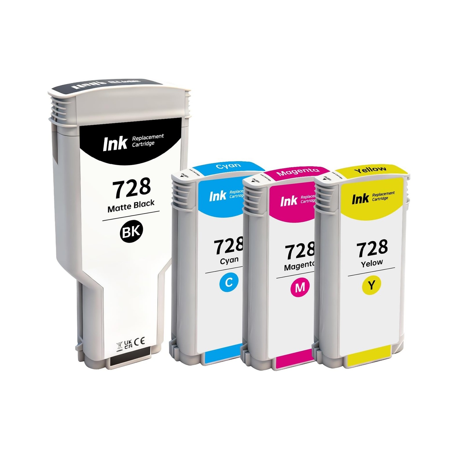 728 Ink Cartridges 4-Pack Compatible for HP 728 F9J68A F9J67A F9J66A F9J65A f...