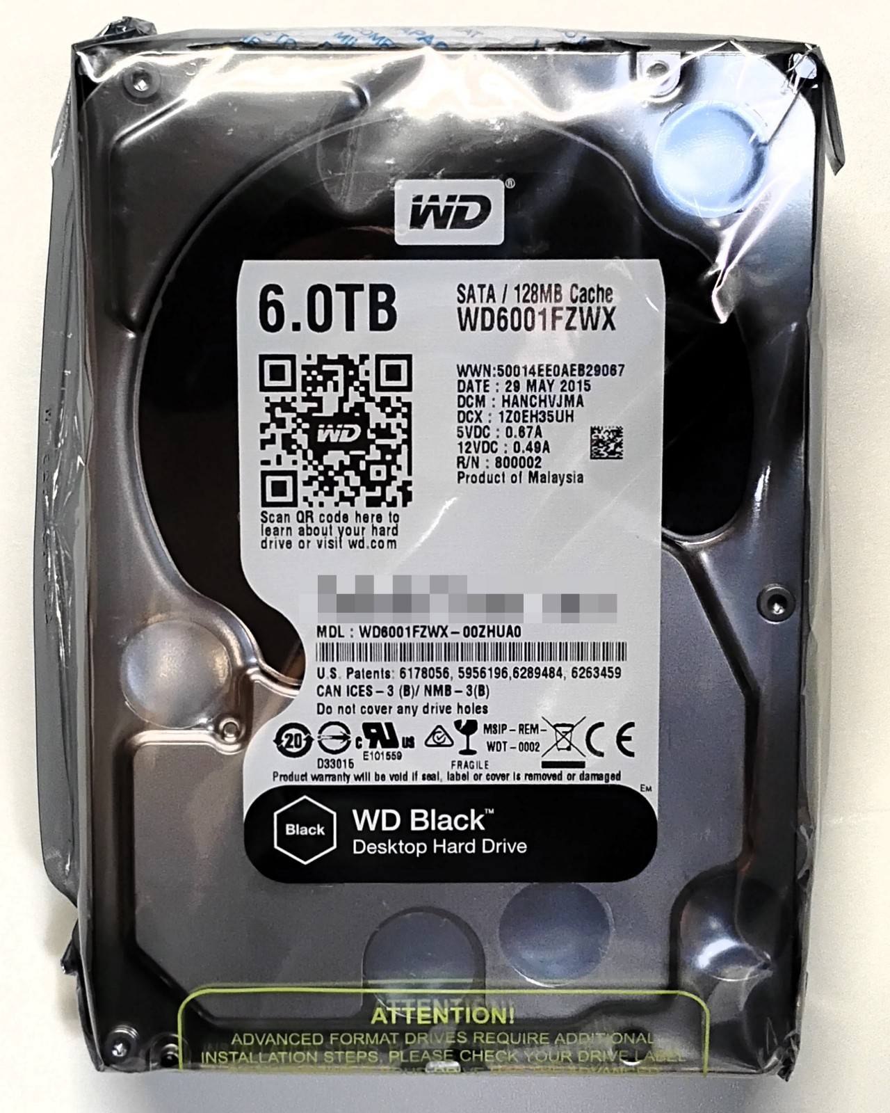 NEW WD Black 6TB Performance Desktop Hard Drive 7200RPM SATA 6Gb/s WD6001FZWX