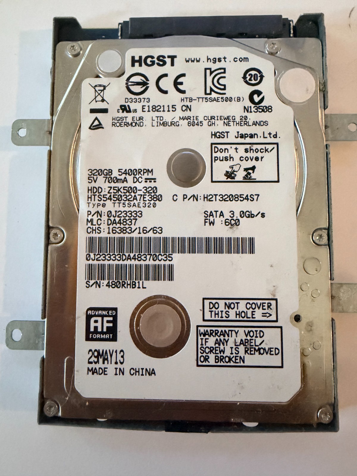 HGST 320 GB Laptop Drive 2.5 in