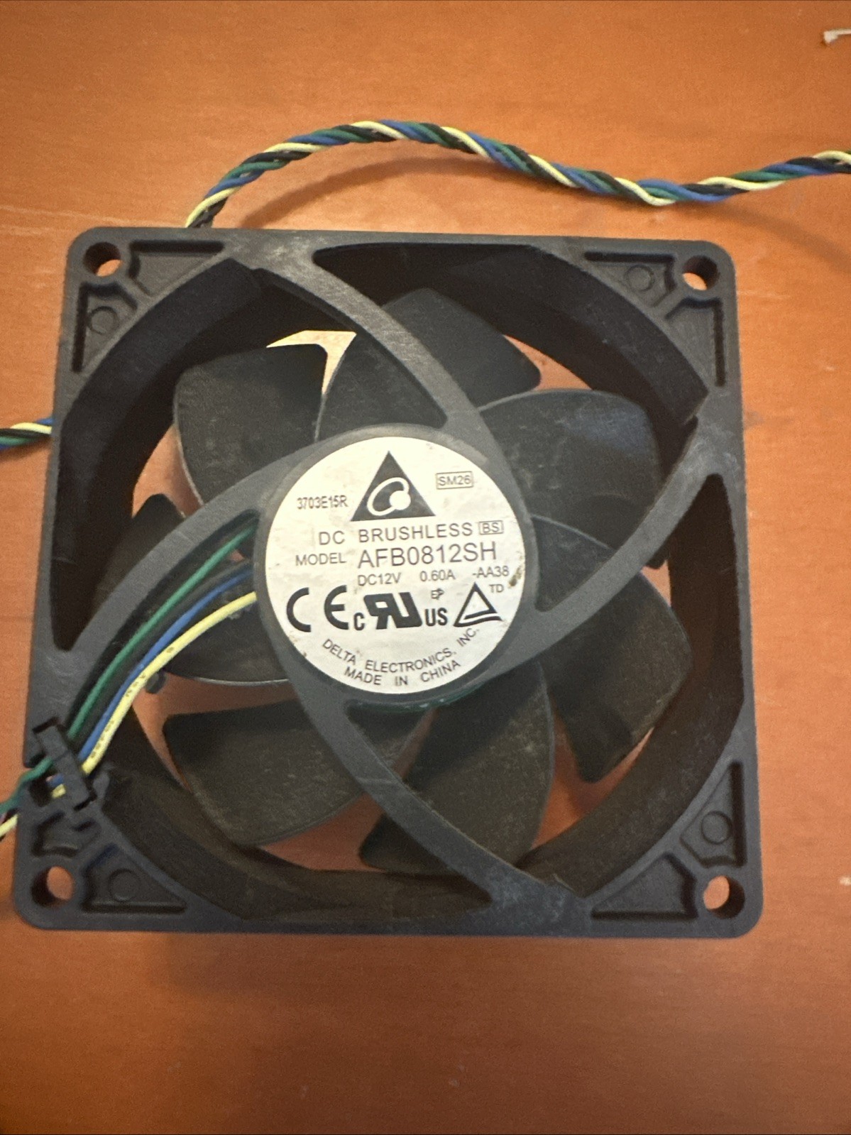 Delta AFB0812SH-PWM 80mm x 80mm x 25mm 4500 RPM PWM FAN, 4-Pin Connector