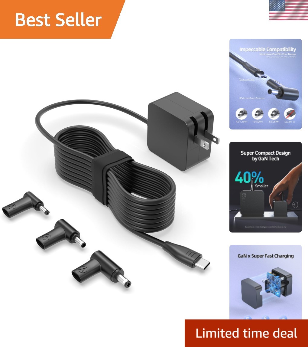 65W 45W GaN Charger Compatible with Asus Vivobook Zenbook Chromebook Laptop, ...