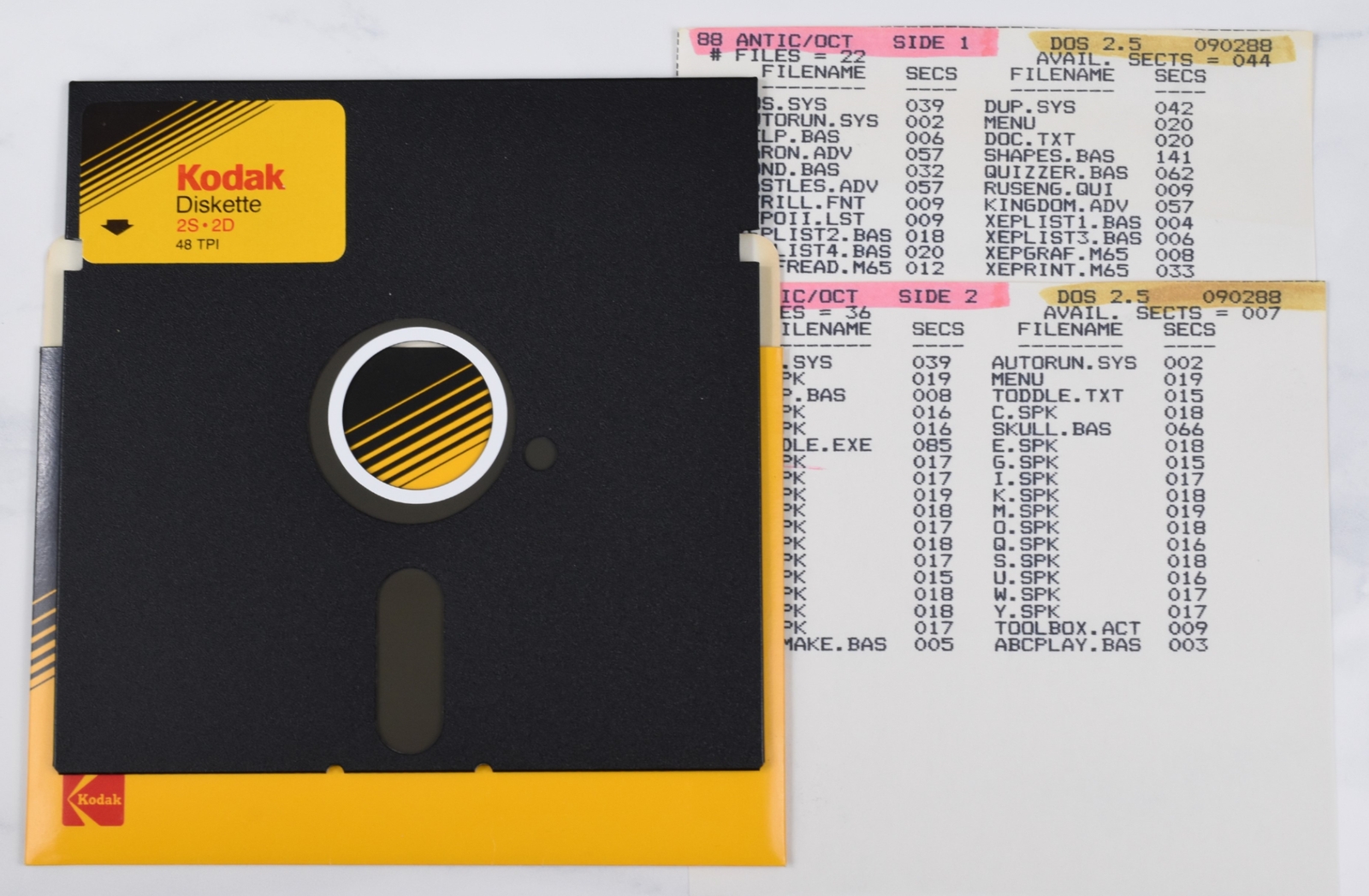 Vtg Kodak Computer Floppy Disk - Rare, Untested, As-Is (Atari, Antic Oct 88)