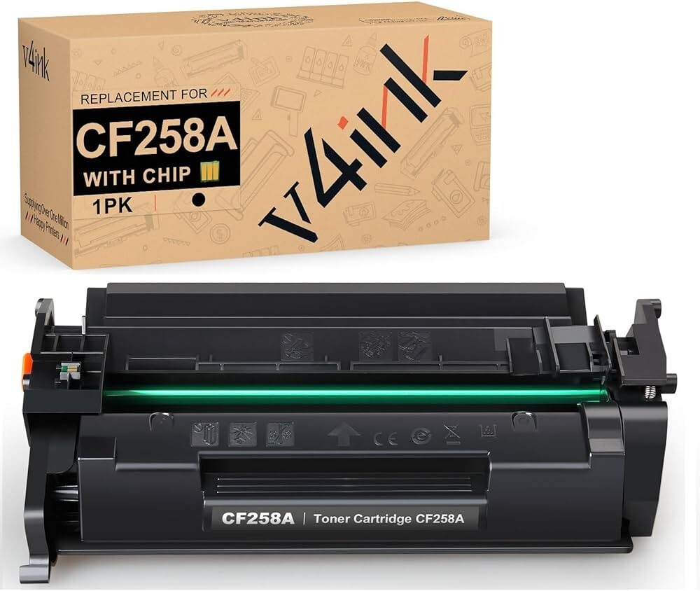 v4ink CF258A (with Chip) Toner Cartridge Replacement for HP 58A C