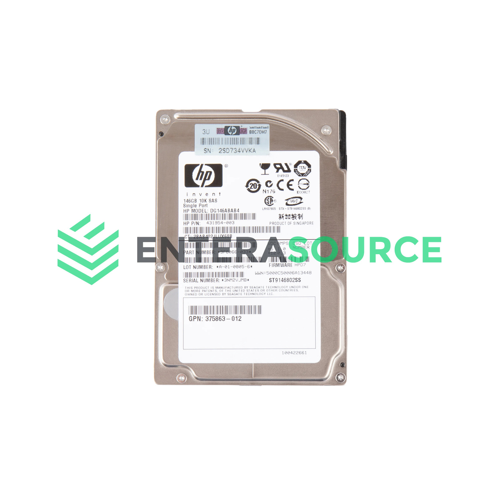 HP 431954-003 146GB 10K SAS SFF 6Gbps ENT DP Hard Drive