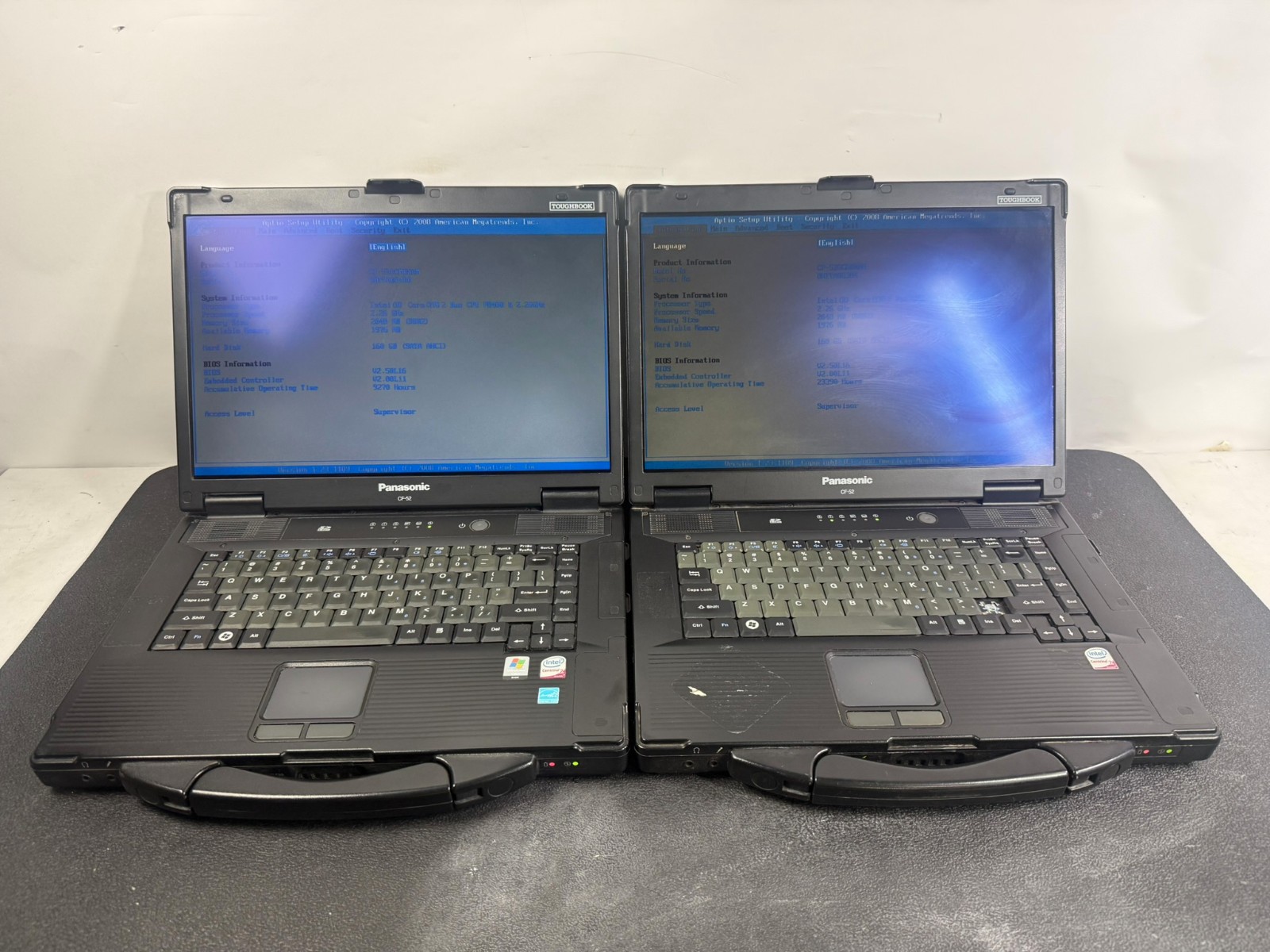 Lot of 2 Panasonic Toughbook CF-52 15.4" Core 2 Duo P8400 2GB 160GB HDD - READ