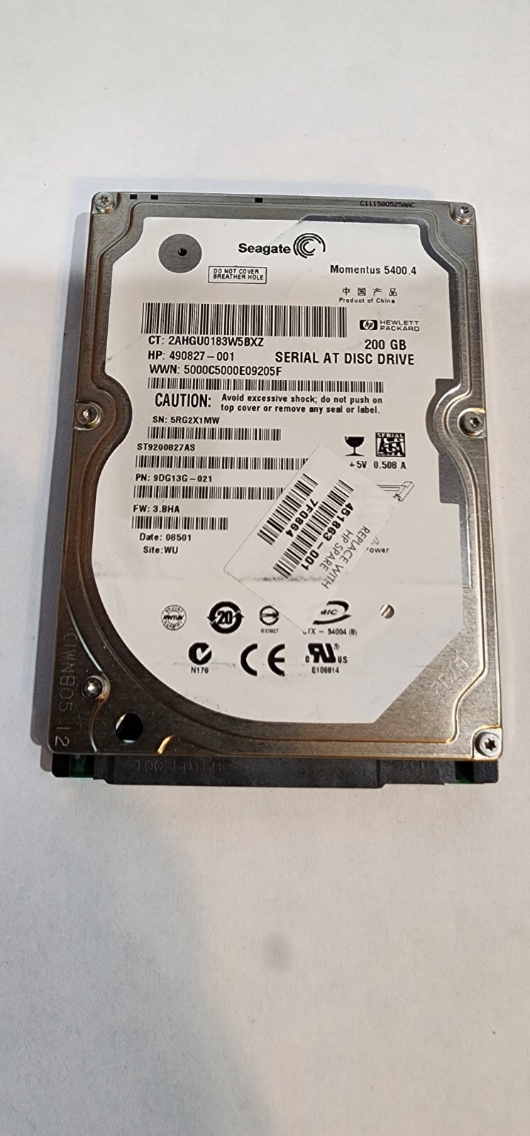 Seagate Momentus 5400.4 200GB Internal 5400RPM 2.5" (ST9200827AS) HDD TESTED