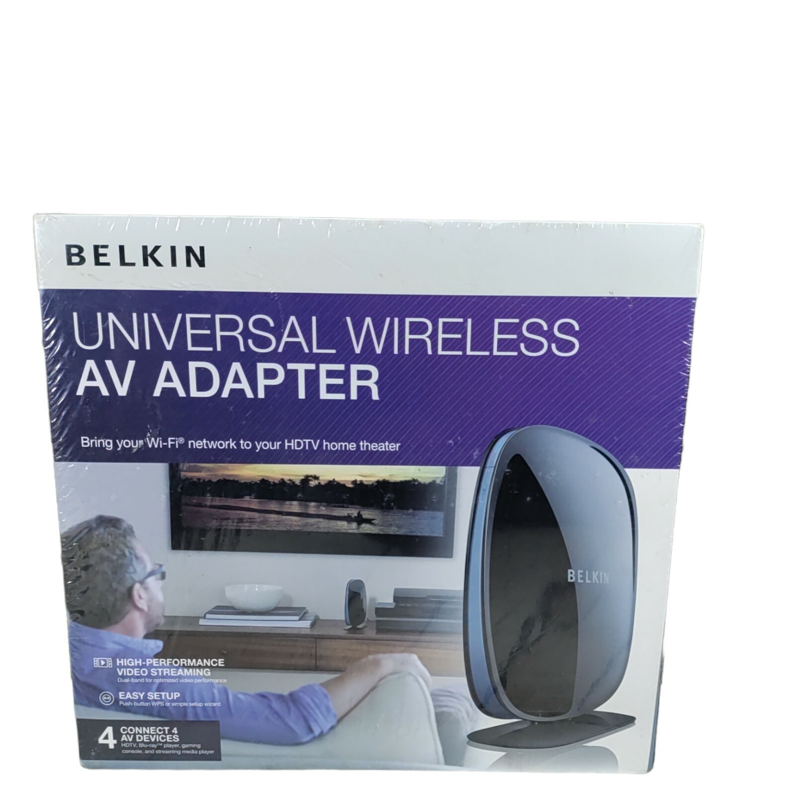 Belkin Universal Wi-fi AV Audio Video Adapter F7D4550 Dual Band High Performance