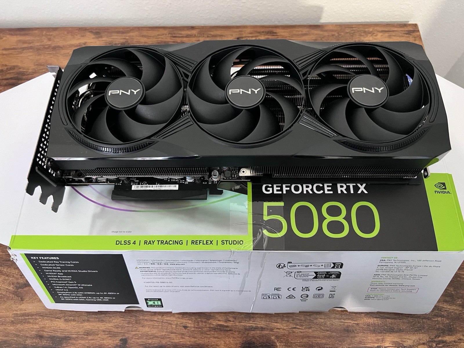 PNY NVIDIA GeForce RTX 5080 16GB OC GDDR7 PCI Express 5.0 Graphics Card