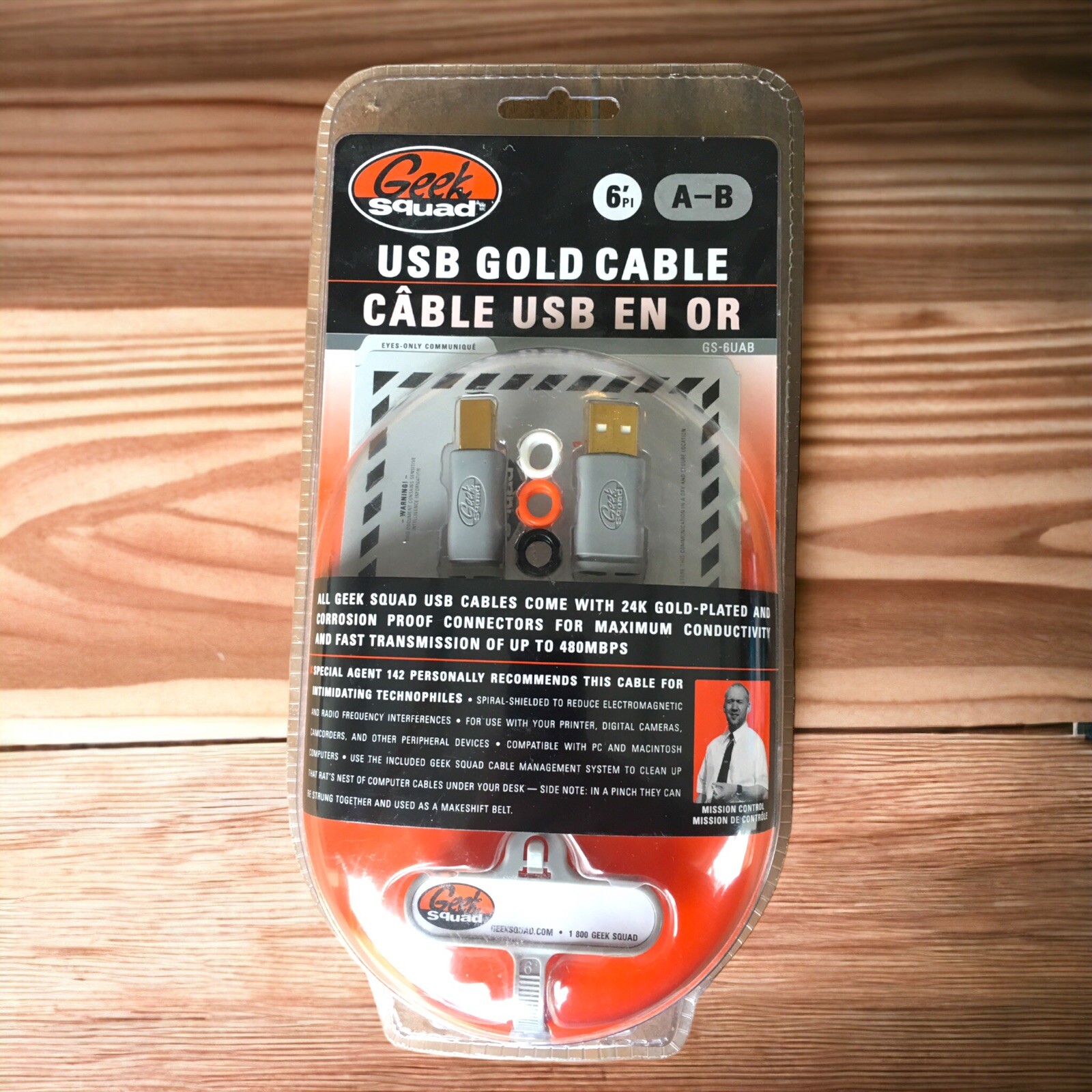 Geek Squad USB A to B Gold Plated Cable 6 ft 24K connections 2.0 Audiophile