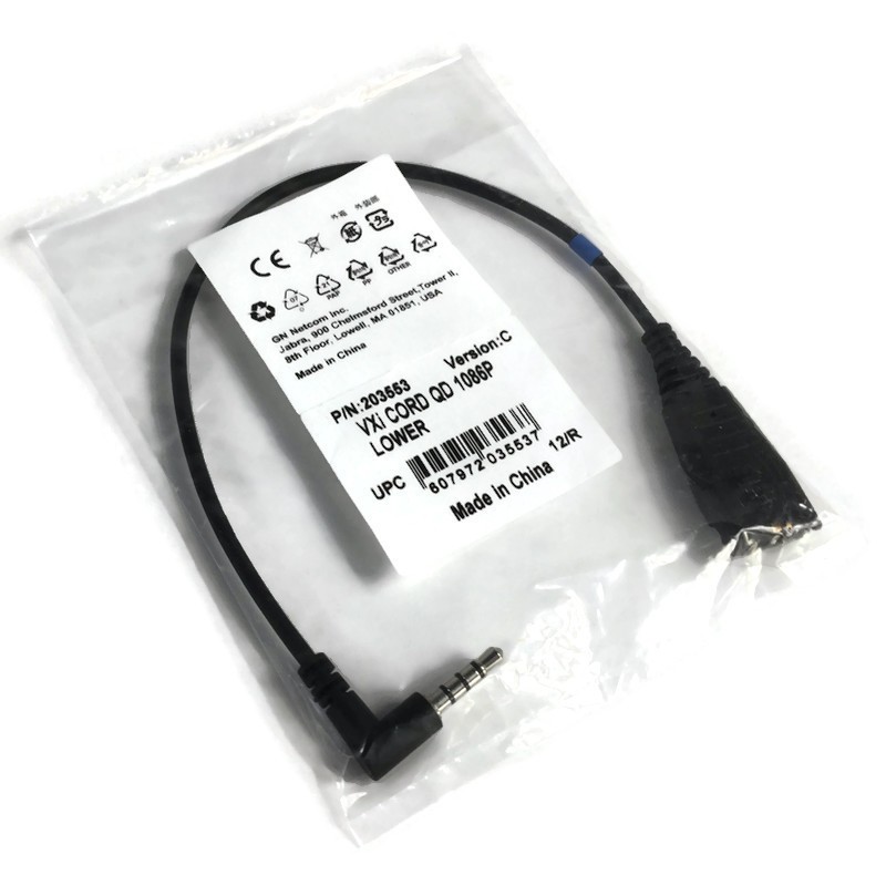 Lot of 20 Jabra VXi Cord 1086P Lower Quick Disconnect QD Cable 203553 - Sealed