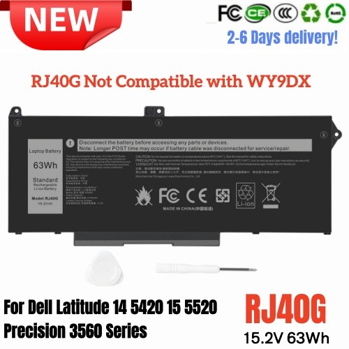✅RJ40G Battery For Dell Latitude 14 5420 15 5520 Precision 3560 series 63Wh