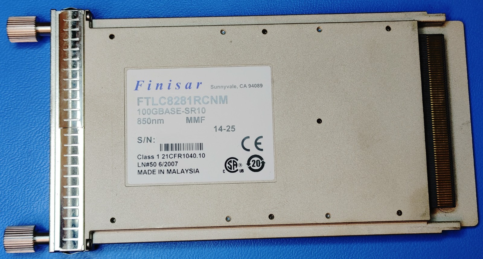 Genuine Finisar FTLC8281RCNM CFP-100GBASE-SR10 103.1Gb/s 150m OM4 MMF MPO/MTP24