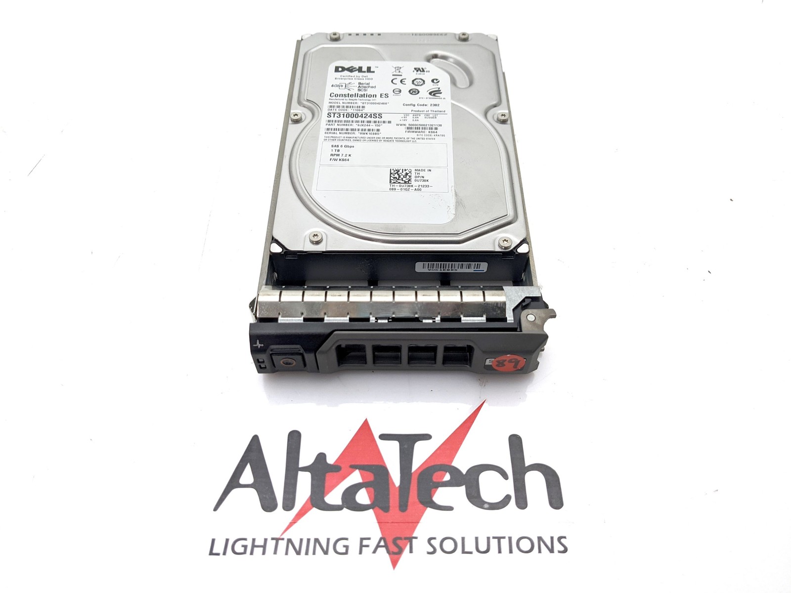 Dell U738K 1TB 7.2K SAS 3.5 6G HDD Seagate ST31000424SS Hard Disk Drive