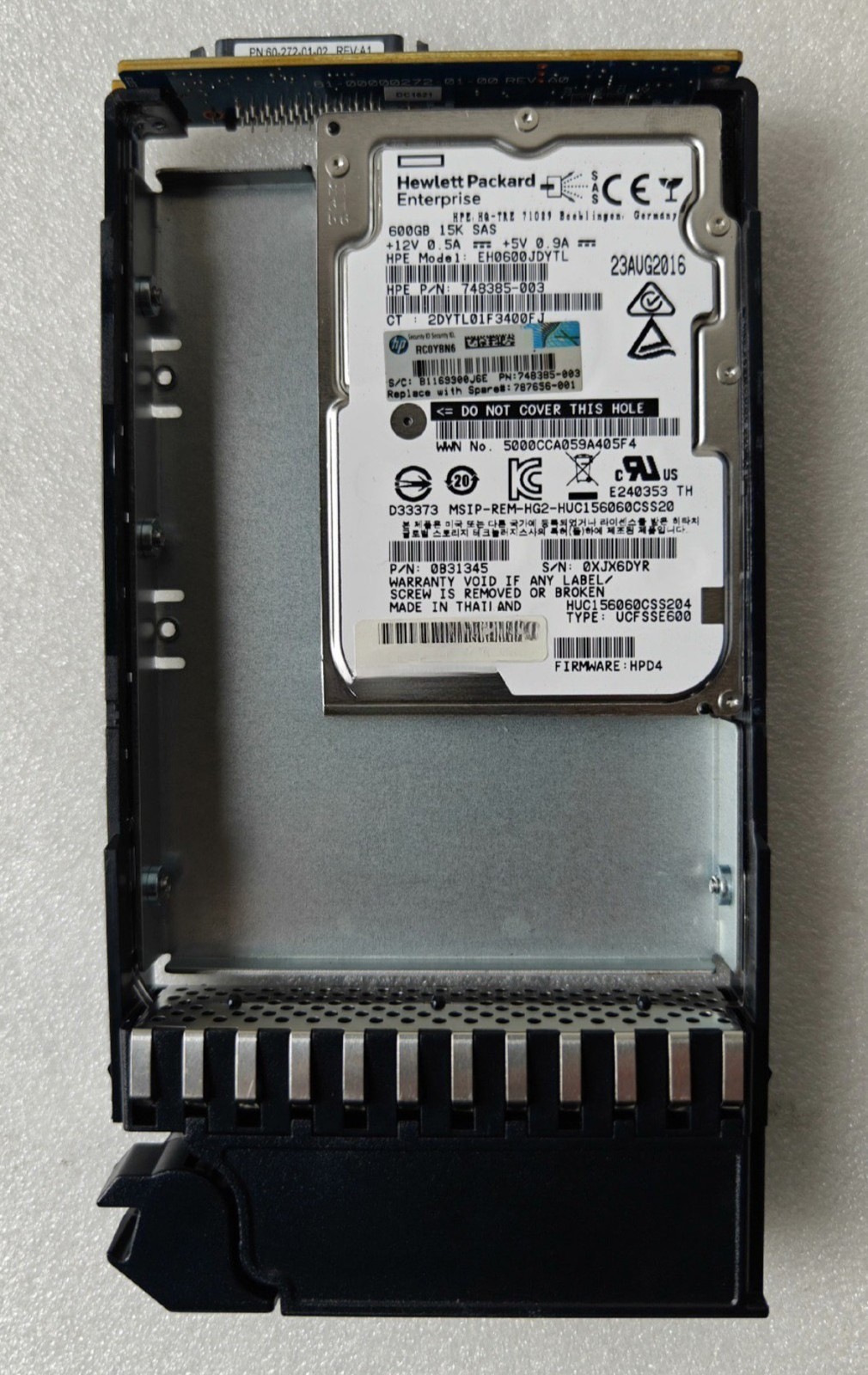 HPE 787656-001 J9V70A MSA2040 P2000 G3 600GB 15K 12G SAS LFF 3.5" Hard Drive HDD