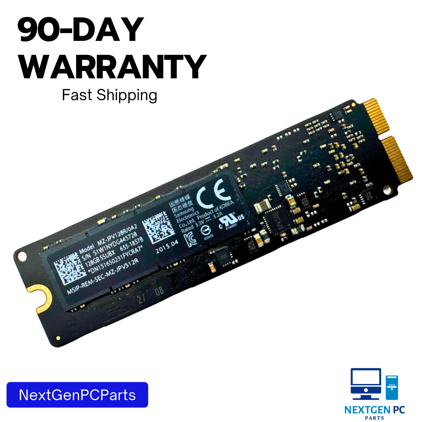 MacBook Air A1466 2015 2017 Samsung 128GB SSD MZ-JPV128R/0A2 655-1857B 655-1857J