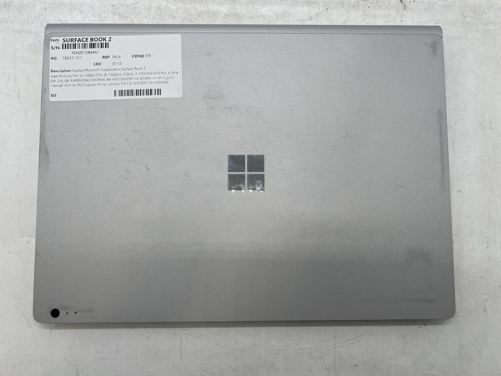 Microsoft Surface Book 2, i5-7300U CPU, @ 2.60GHz, 8GB RAM, 256GB NVMe-No OS/AC