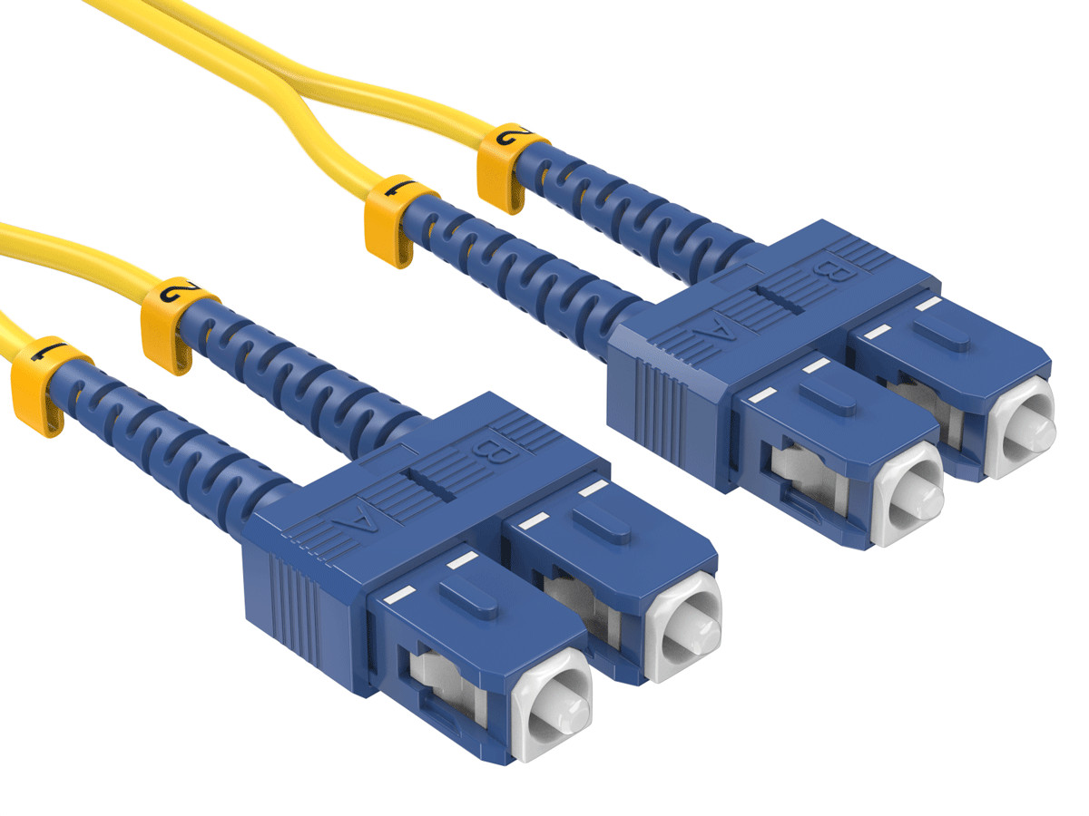 5m OS2 SC to SC UPC Duplex Corning Fiber Optic Cable SingleMode 9/125 OFNR Ra...