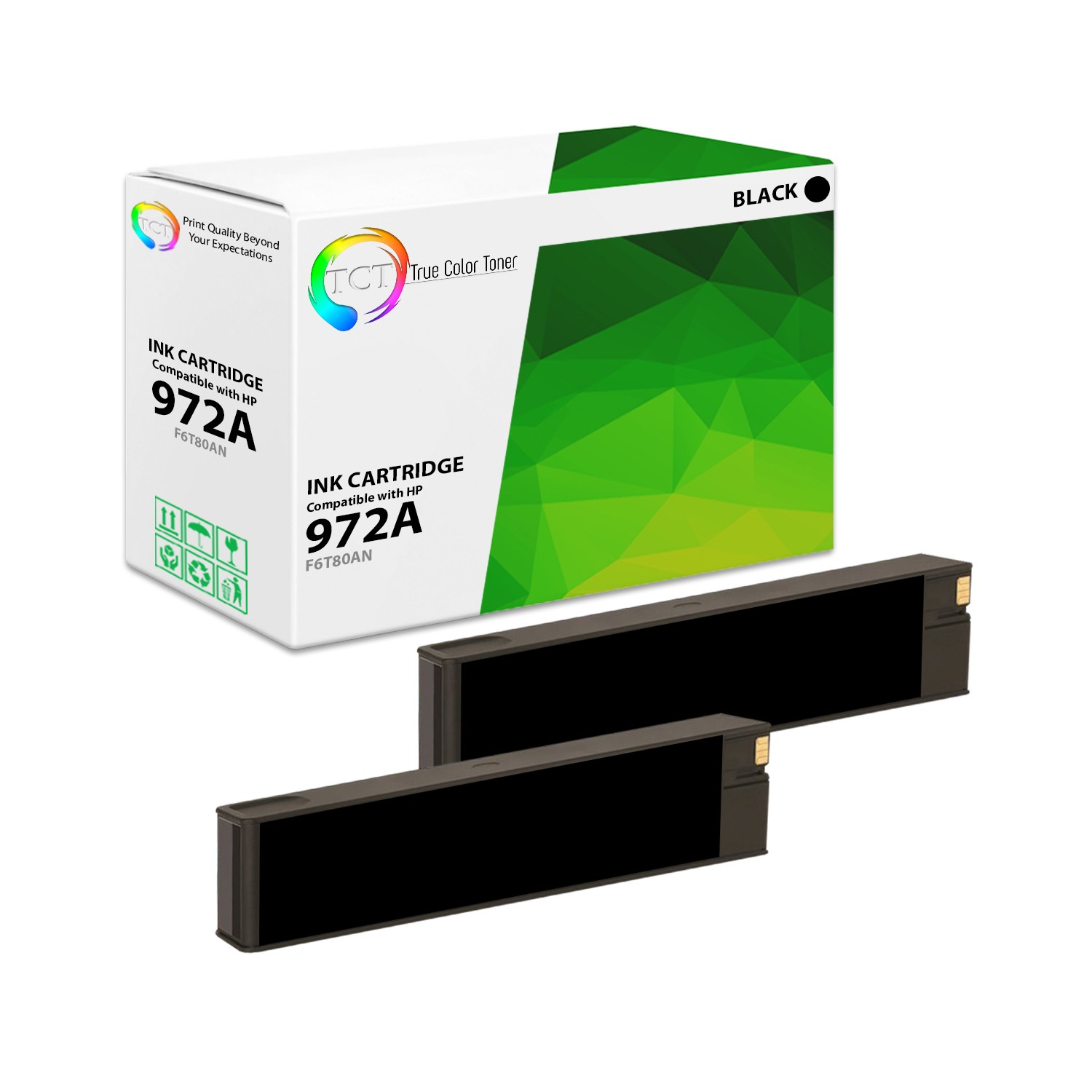 2Pk TCT 972A Black F6T80AN For HP PageWide 452dn 477dn 477dw 552dw Compatible