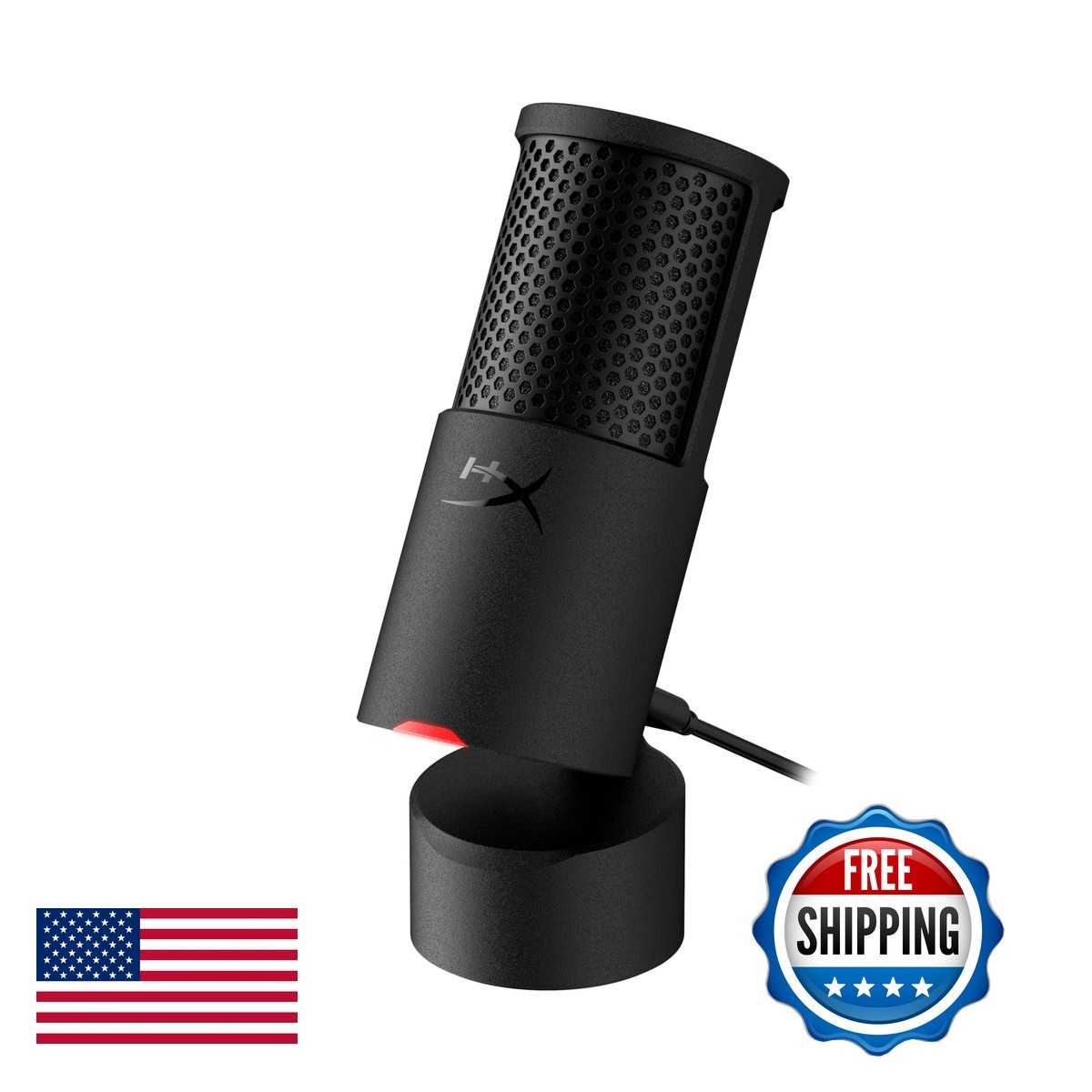 HyperX SoloCast 2 Gaming USB Condenser Mic Black - 24-bit/96kHz, Pop Filter