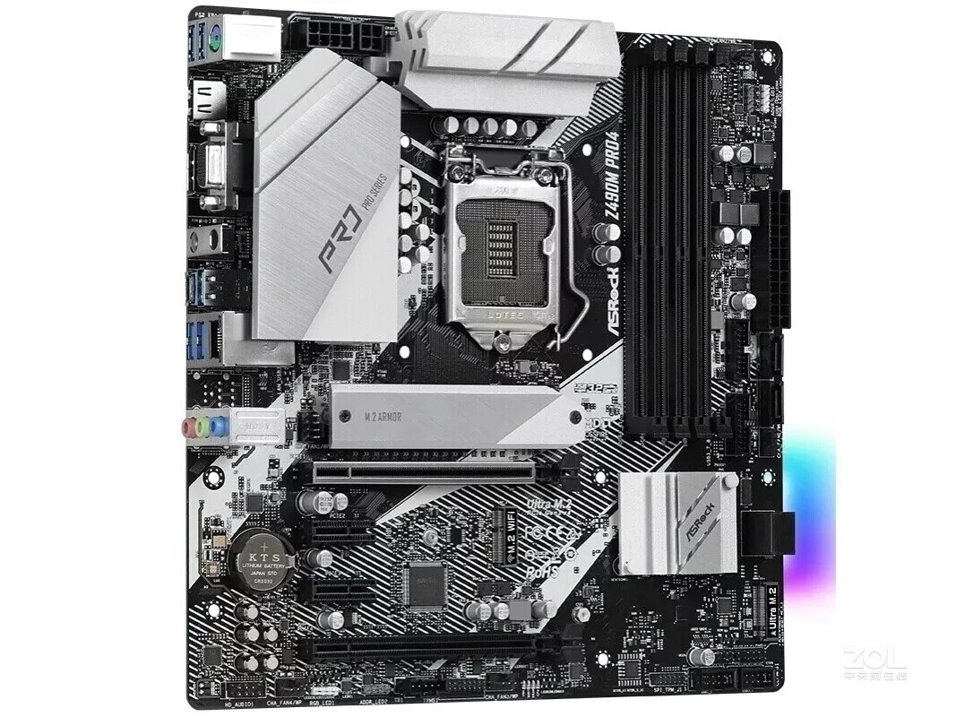 ASRock Z490M Pro4 LGA 1200 Intel Z490 SATA 6Gb/s Micro ATX Intel Motherboard