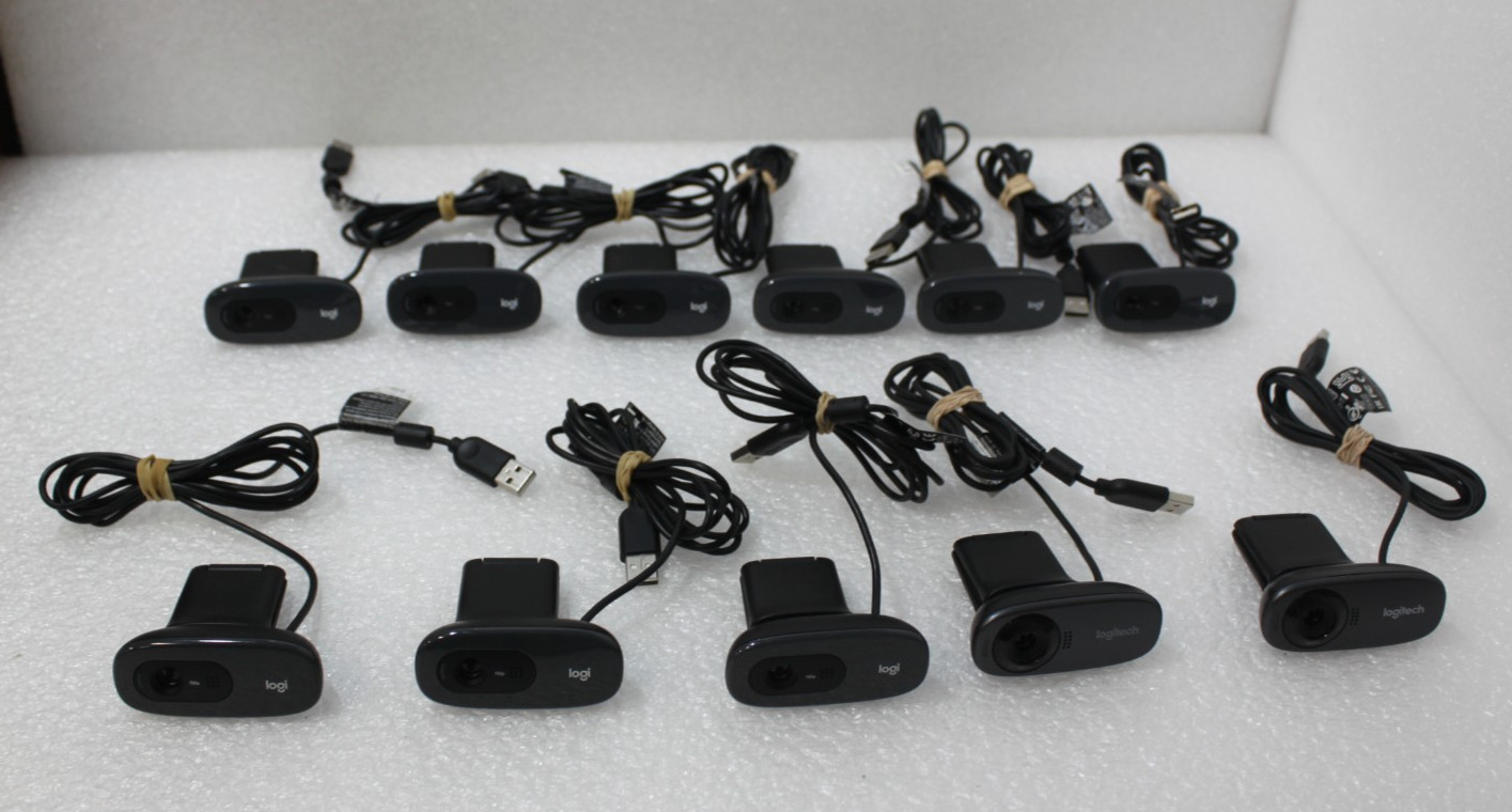 Lot of 11 GENUINE Logitech C270 V-U0018 USB HD 720p Webcam - Built-in Microphone