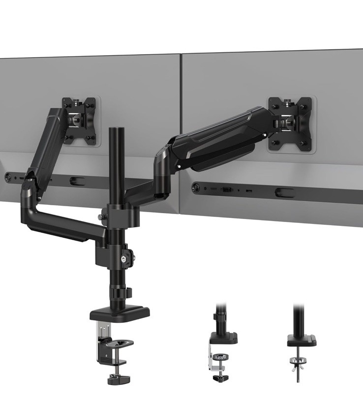 Dual Monitor Mount for 13-32 Inch Screens, Tall Computer Monitor Stand, Adjustab