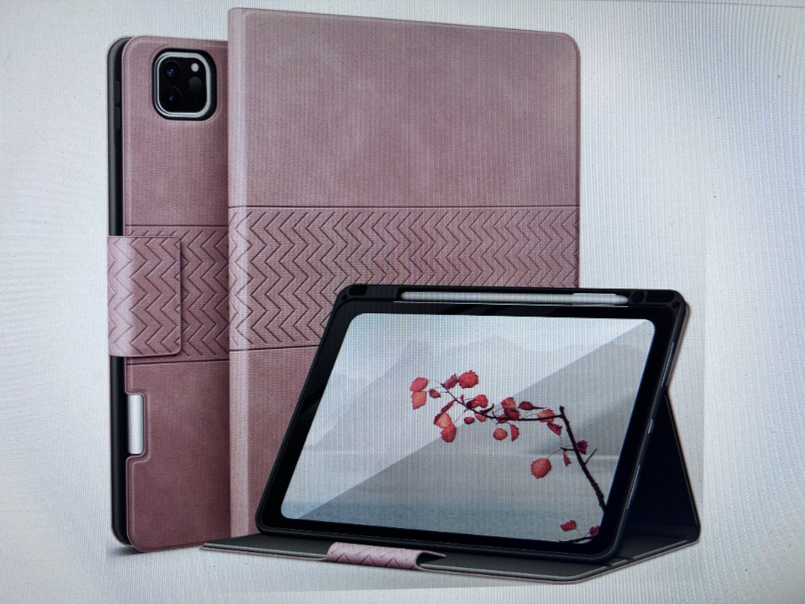 BNIB Auaua Ipad Pro 11 Case Pink Faux Leather 2022 4th Generation, 3rd/2nd/1st
