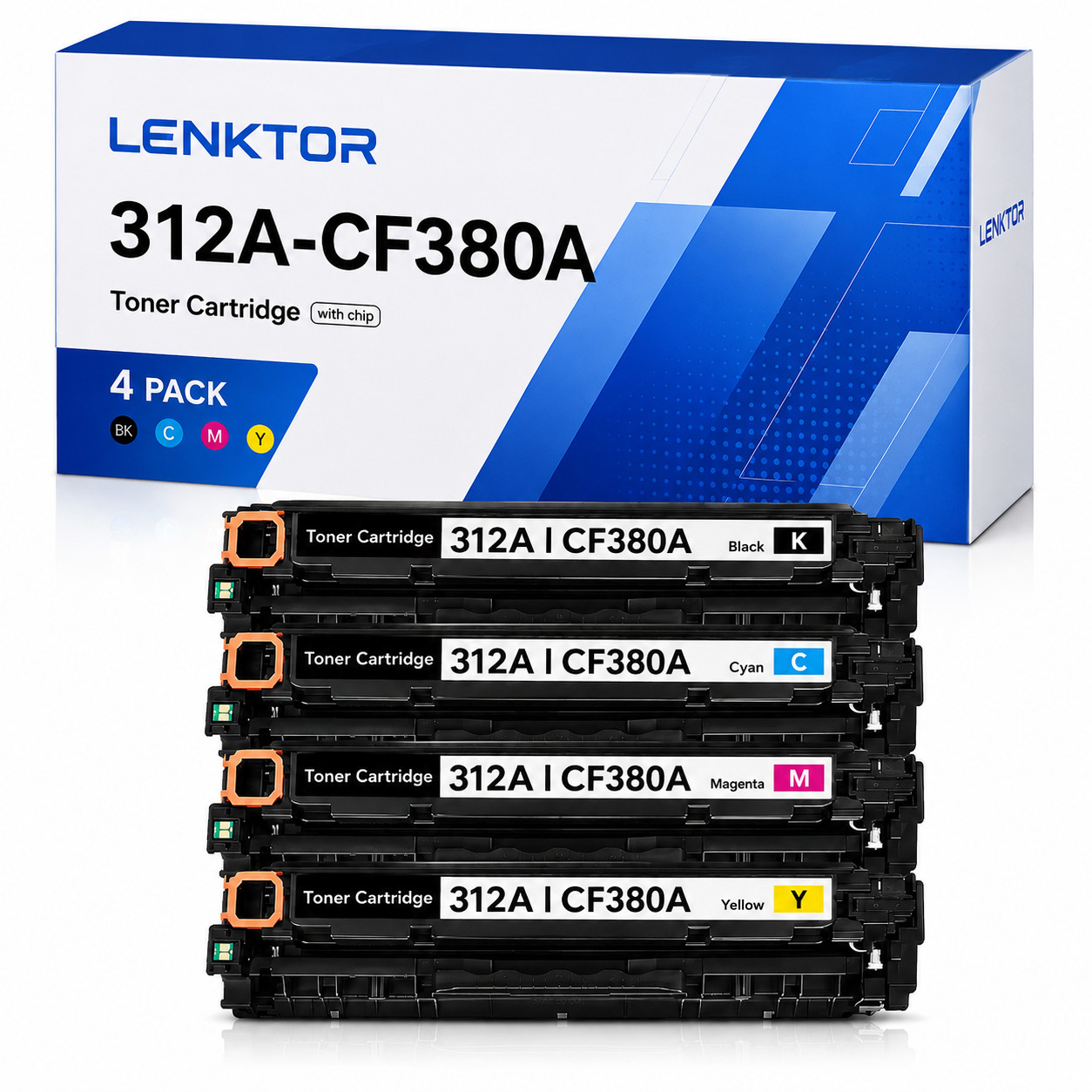 312A CF380A 4PK Toner Cartridge Set for M476dw M476dn M476nw Color LaserJet Pro