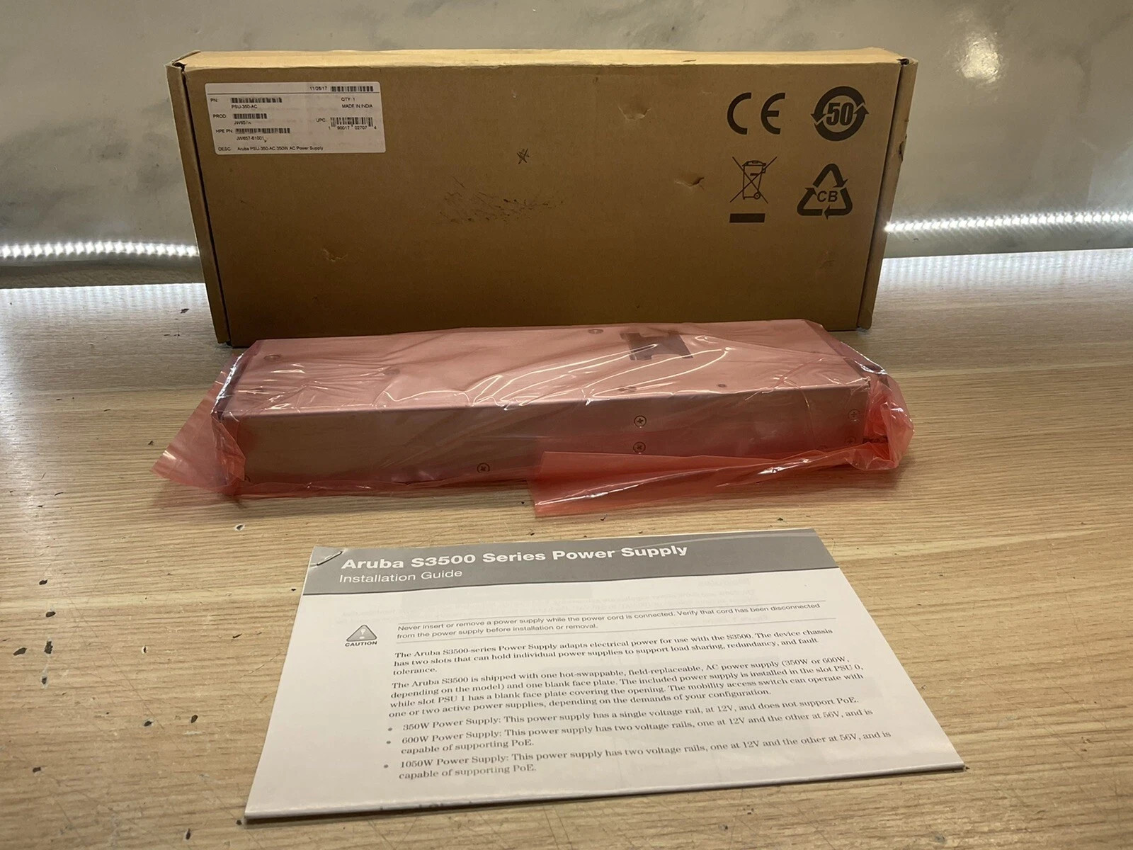 NEW HPE ARUBA JW657A PSU-350-AC 350W AC Power Supply