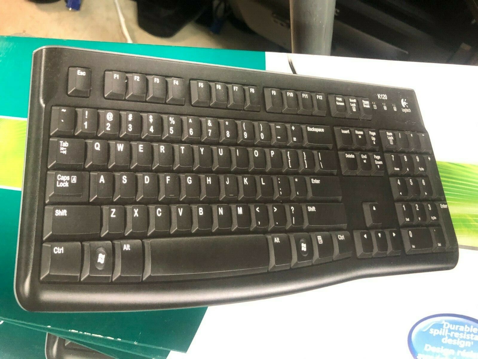 Genuine and Ergonomic Logitech K120 Wired USB Keyboard, soft, Sleek Design