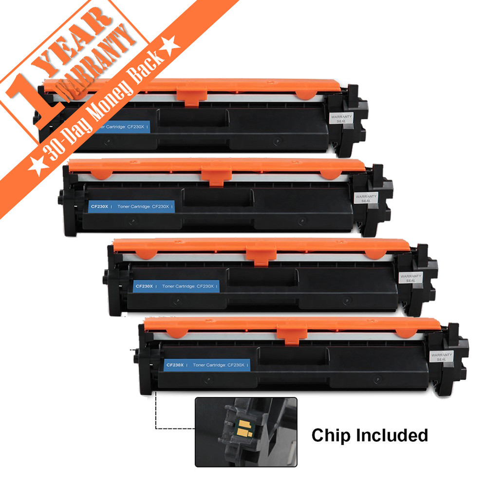 4PK Compatible HP 30X CF230X LaserJet Pro M203dw M227d M227fdn Toner Cartridge